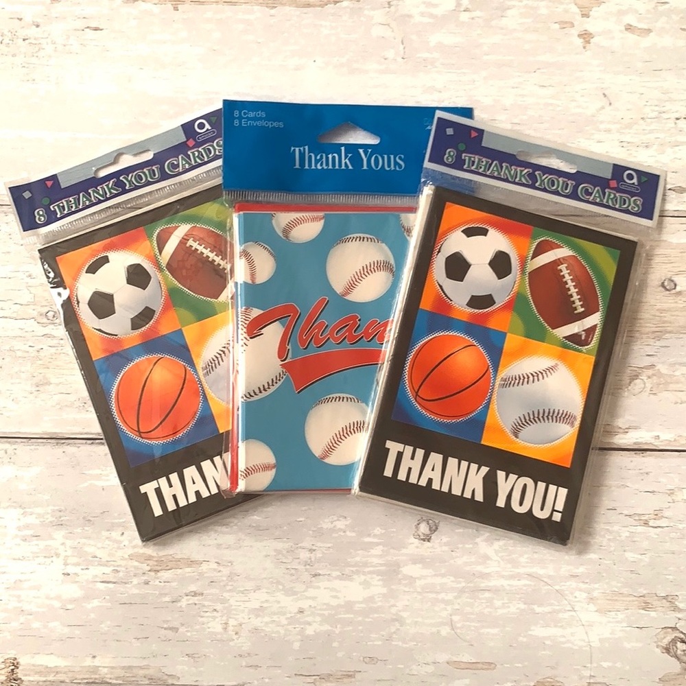 Thank You Cards Bundle Sports Baseball 8 Pack x3 NEW
